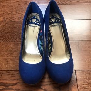 Blue Fergalicious Wedges Size 8